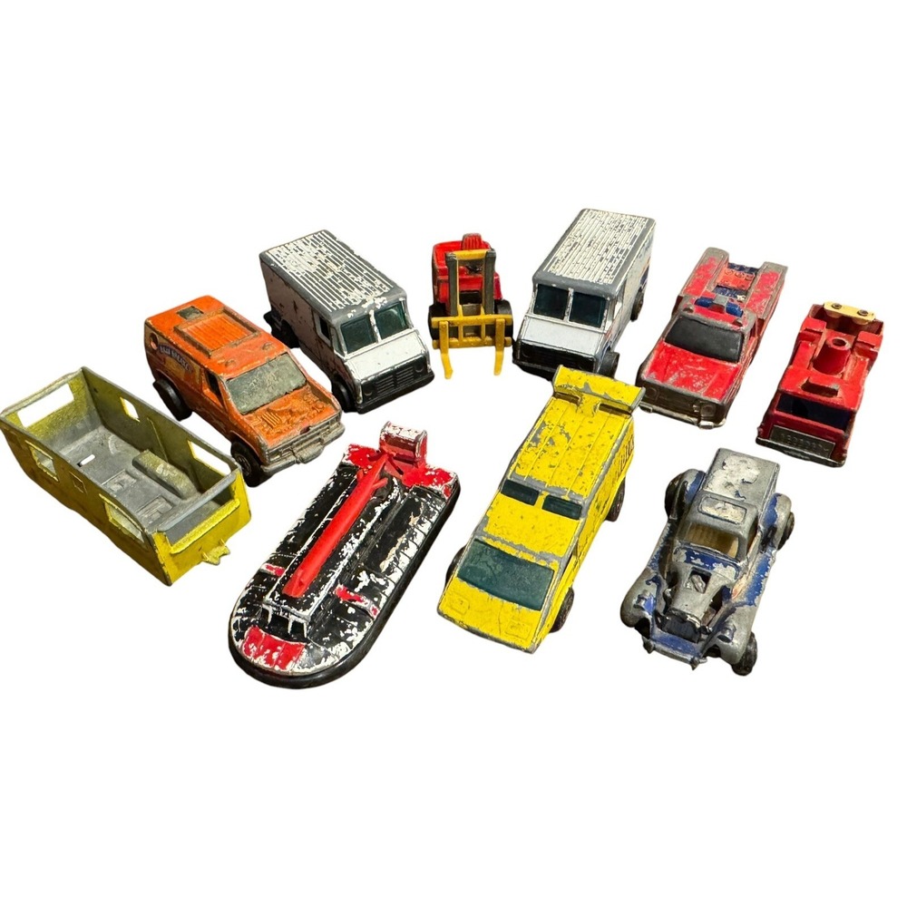 Lot Of 10 Vintage Hot Wheels Matchbox Zylmex Toy Cars 70s 82' Die Cast USPS Baja